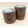 Pieńki drewniane dł.13,3cm/wys.8cm   dł.6,4cm/wys.6,3cm komplet 2szt.