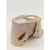 Świecznik z brzozy dł.15,5cm/szer.6,5cm/wys.8cm