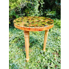 Stolik kawowy plastry drewniane zalewane żywicą epoksydową średnica 38cm/wys.46,5cm