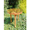 Stolik kawowy plastry drewniane zalewane żywicą epoksydową średnica 38cm/wys.46,5cm