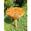 Stolik kawowy plastry drewniane zalewane żywicą epoksydową średnica 37,5cm/wys.47cm