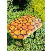 Stolik kawowy, plastry drewniane zalewane żywicą epoksydową dł.39,5cm/szer.30cm/wys.48,5cm