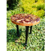 Stolik kawowy plastry drewniane zalewane żywicą epoksydową średnica 37,5cm/wys.42,5cm