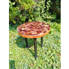 Stolik kawowy plastry drewniane zalewane żywicą epoksydową średnica 37,5cm/wys.42,5cm