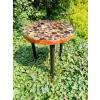 Stolik kawowy plastry drewniane zalewane żywicą epoksydową średnica 37,5cm/wys.39,5cm