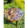Stolik kawowy plastry drewniane zalewane żywicą epoksydową średnica 37,5cm/wys.39,5cm