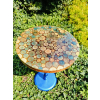 Stolik kawowy plastry drewniane zalewane żywicą epoksydową średnica 38cm/wys.61cm