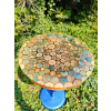 Stolik kawowy plastry drewniane zalewane żywicą epoksydową średnica 38cm/wys.61cm