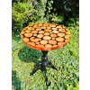 Stolik kawowy plastry drewniane zalewane żywicą epoksydową średnica 37,5cm/wys.58cm