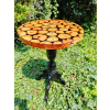 Stolik kawowy plastry drewniane zalewane żywicą epoksydową średnica 37,5cm/wys.58cm