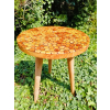 Stolik kawowy plastry drewniane zalewane żywicą epoksydową średnica 37,5cm/wys.47cm