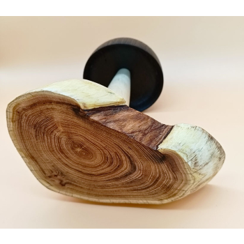 Grzyb wykonanay z akacji, orzecha włoskiego i czarnego dębu szer.17cm/wys.22,5cm/dł.9cm