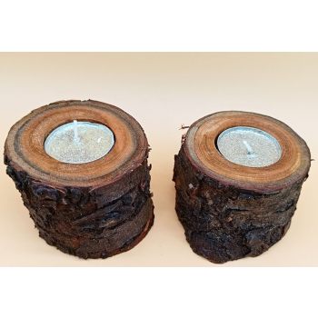 Drewno owocowe dł.7,4cm/wys.5,2cm  dł.7,5cm/wys.5,9cm komplet 2szt.