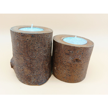 Pieńki drewniane dł.13,3cm/wys.8cm   dł.6,4cm/wys.6,3cm komplet 2szt.