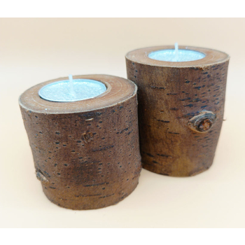 Pieńki drewniane dł.13,3cm/wys.8cm   dł.6,4cm/wys.6,3cm komplet 2szt.