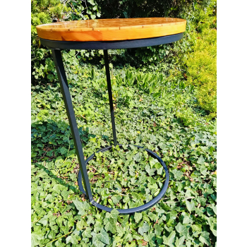 Stolik kawowy plastry drewniane zalewane żywicą epoksydową średnica 40cm/wys.61cm