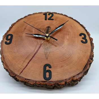 Zegar z plastra brzozy dł.25,5cm/wys.2cm