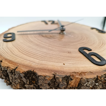 Zegar z plastra brzozy dł.23cm/wys.3cm