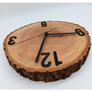 Zegar z plastra brzozy dł.23cm/wys.3cm