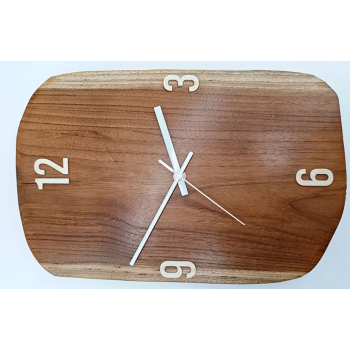 Zegar tekowy dł.36cm/szer.23cm/wys.2,5cm